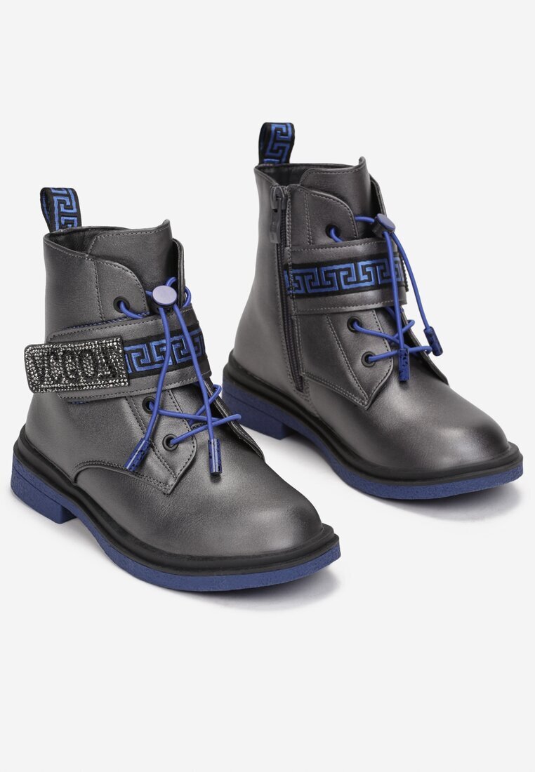 tom.m Botine Gri închis cu Velcro Diomeope