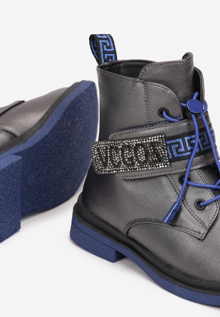 tom.m Botine Gri închis cu Velcro Diomeope
