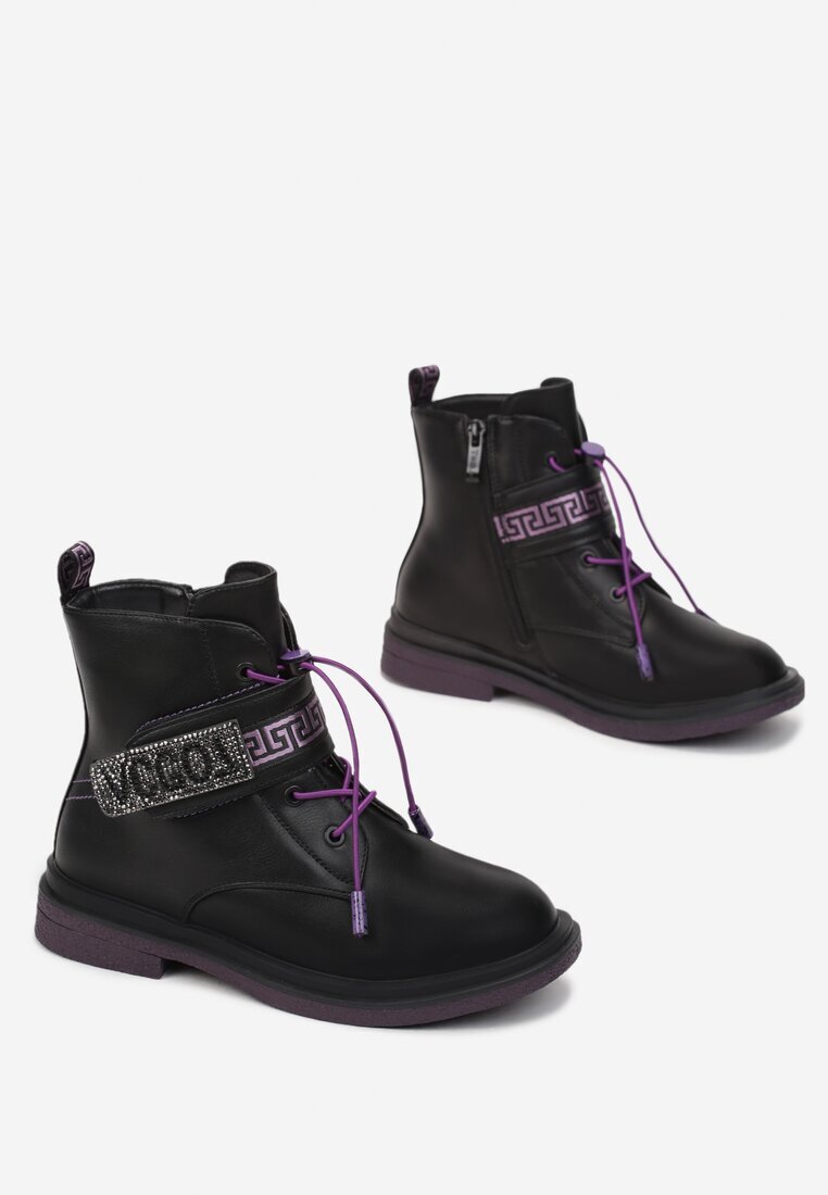 tom.m Botine Negru-Violet Diomeope
