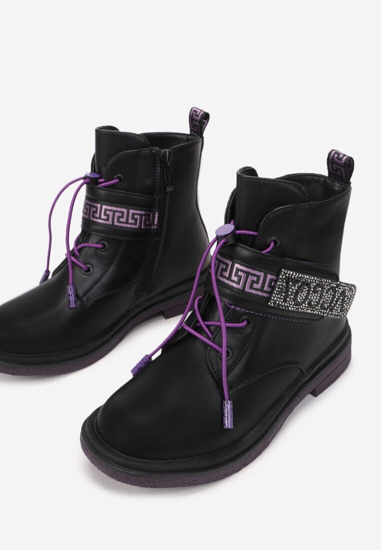 tom.m Botine Negru-Violet Diomeope