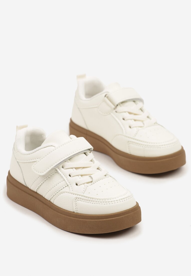 tom.miki Pantofi Sport Albi Sneakers cu Dungi Decorative Setindra