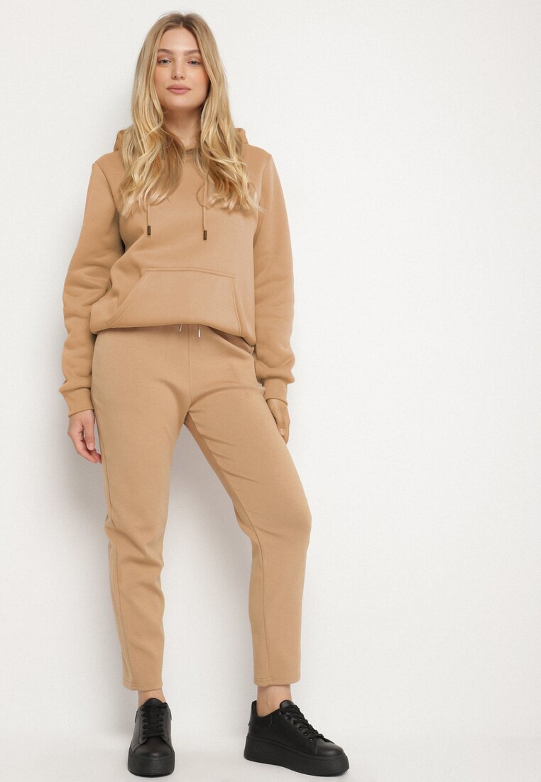 tp collection Pantaloni Bej de Trening cu Decorație pe Lateral Rialane