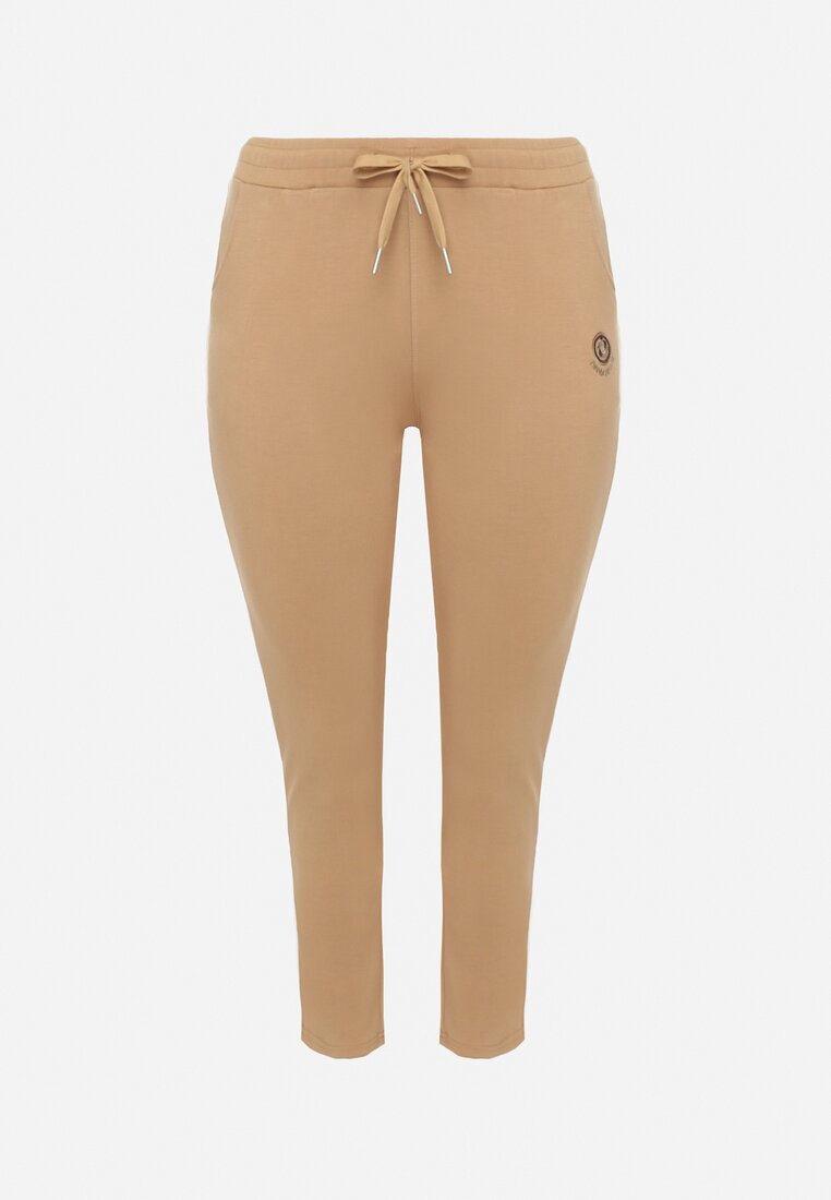 tp collection Pantaloni Bej de Trening cu Decorație pe Lateral Rialane
