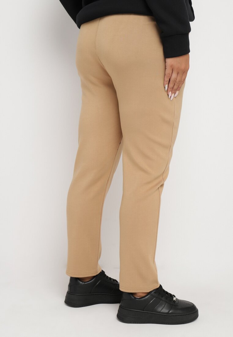 tp collection Pantaloni joggeri de trening bej cu talie înaltă și inscripții Lerithelle