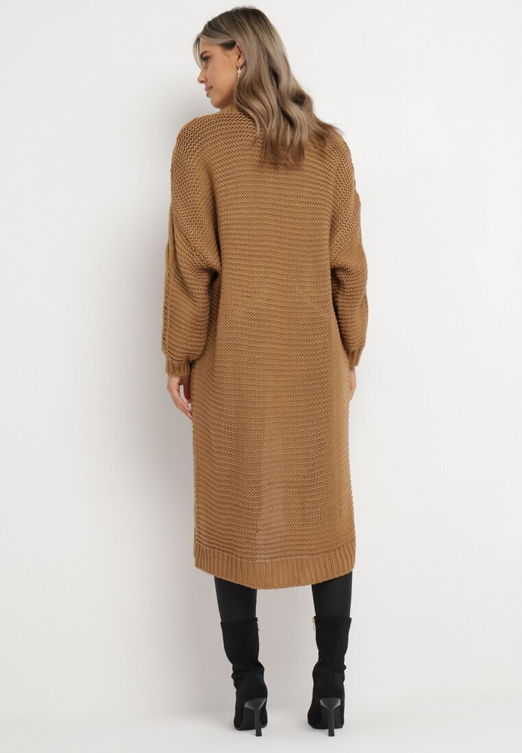tricot station Cardigan Lung Maro cu model torsadat Bovzana