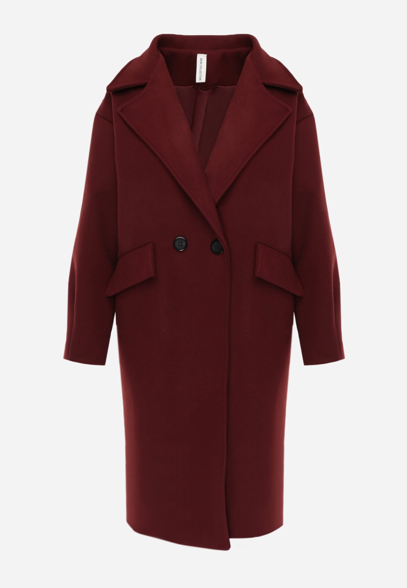 tricot station Palton Bordo Dublu Lung Swane
