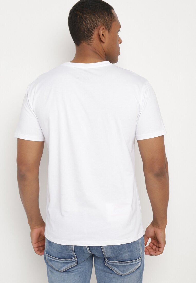  Tricou Alb Clasic din Bumbac cu Imprimeu Mare Gunelia