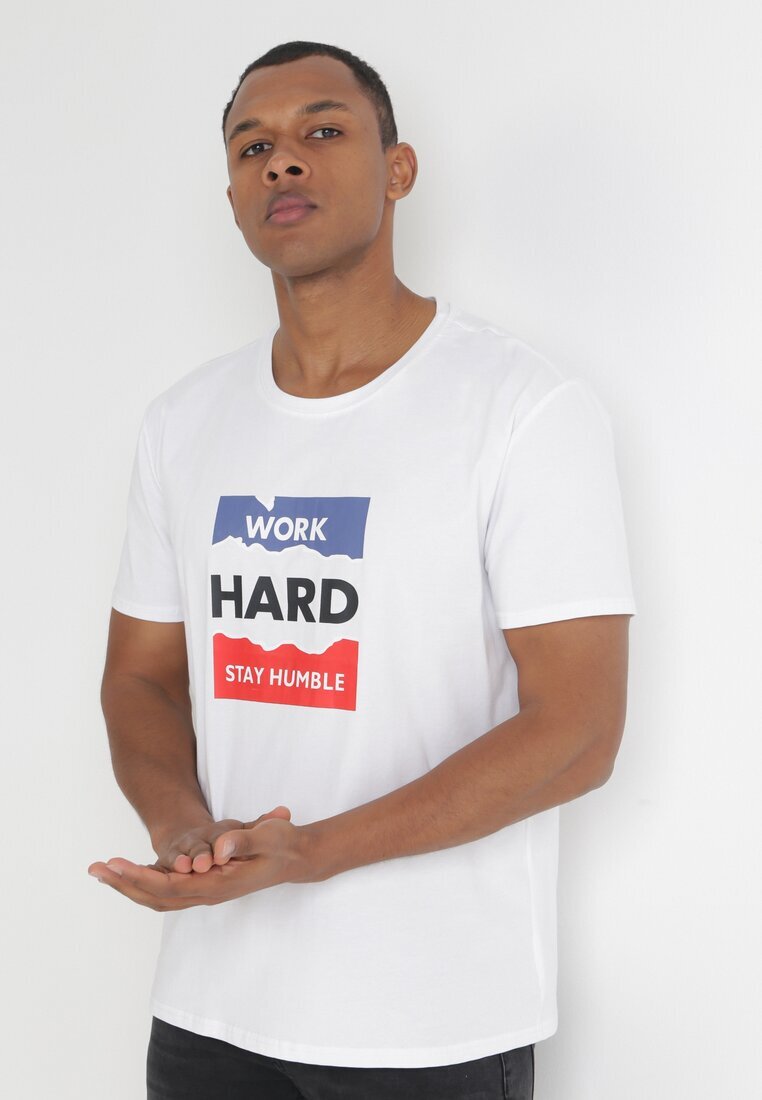  Tricou alb cu mânecă scurtă și imprimeu Evelon