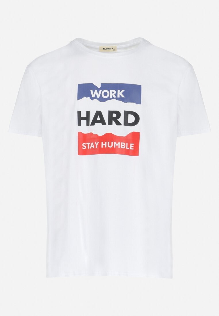  Tricou alb cu mânecă scurtă și imprimeu Evelon