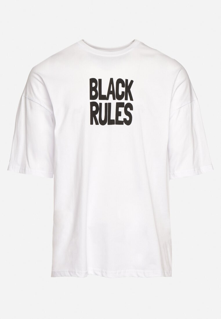  Tricou Alb de bumbac cu imprimeu pe ambele părți Daven