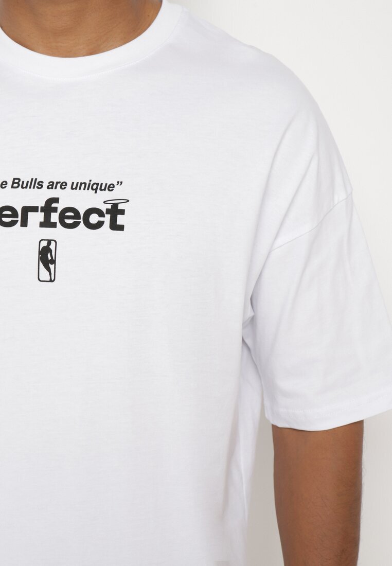  Tricou Alb De Bumbac cu mânecă scurtă Decorat cu imprimeuri Citara
