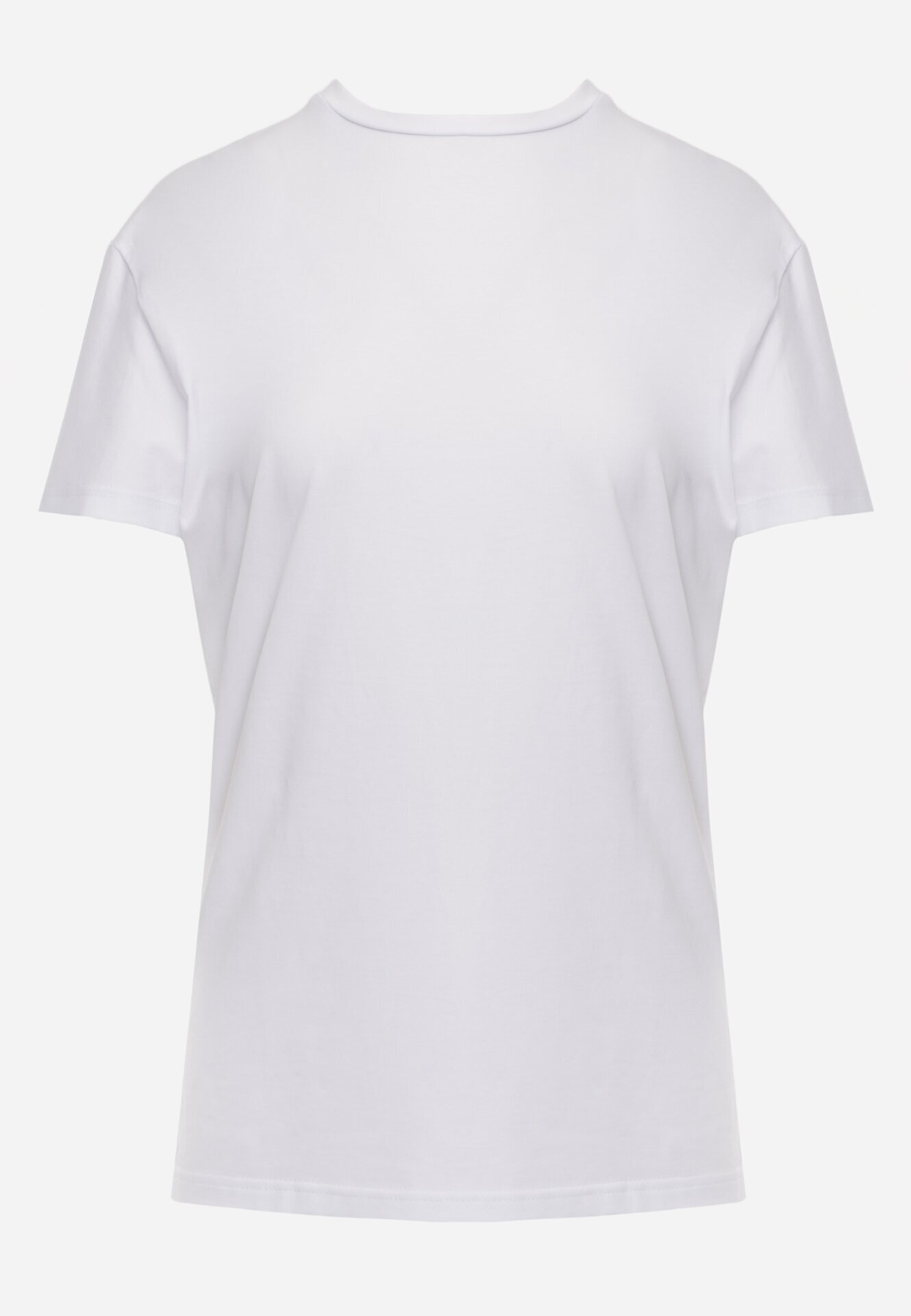  Tricou Alb din Bumbac cu Croială Clasică Xloette