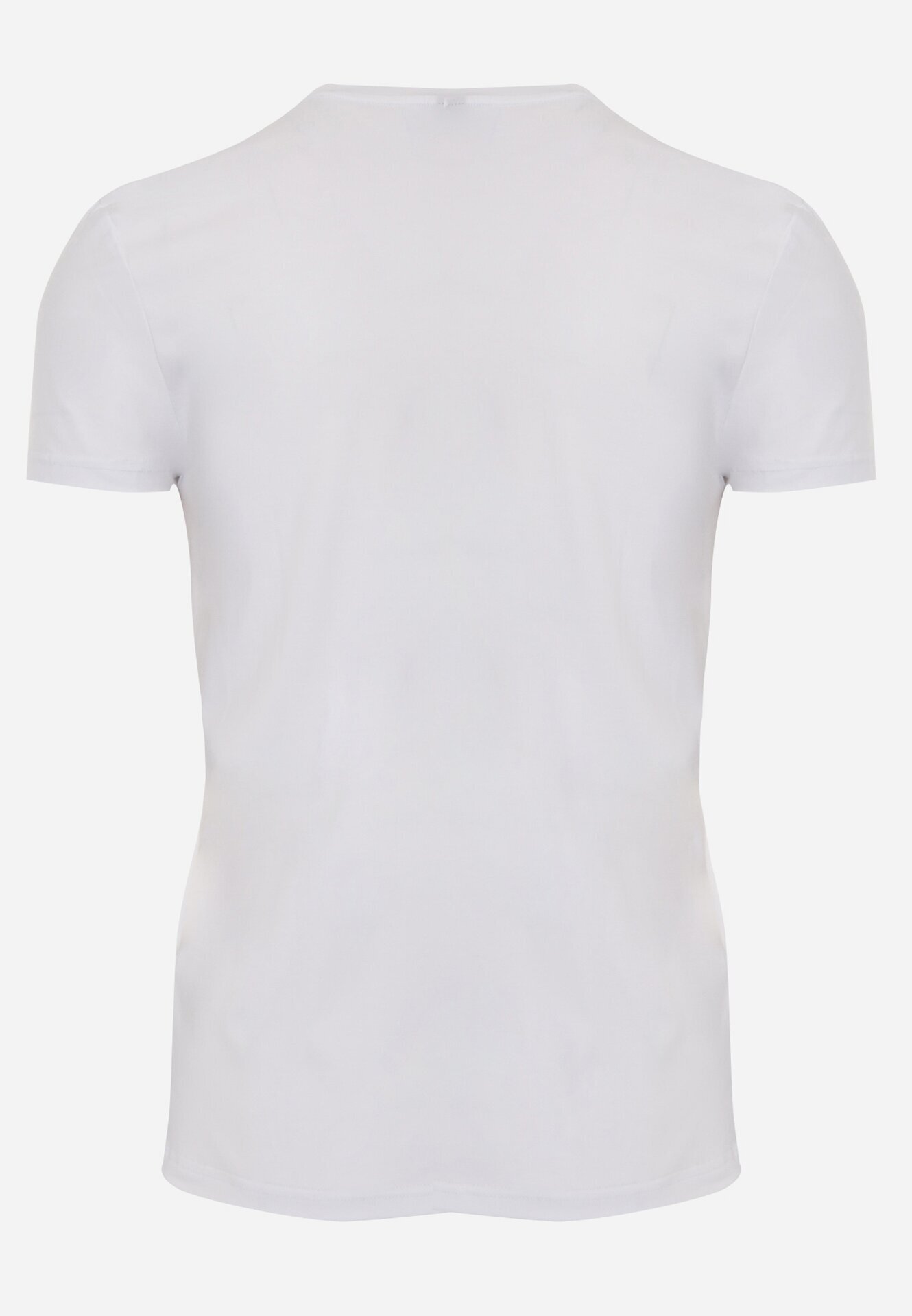 Tricou Alb din Bumbac cu Decolteu în V Rionisse