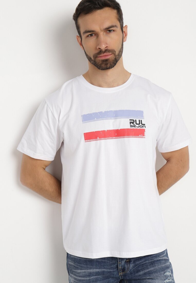  Tricou Alb din Bumbac cu Imprimeu Junikobia