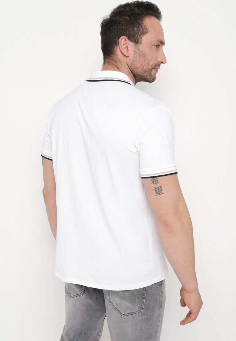  Tricou Alb tip Polo cu nasturi Timarie