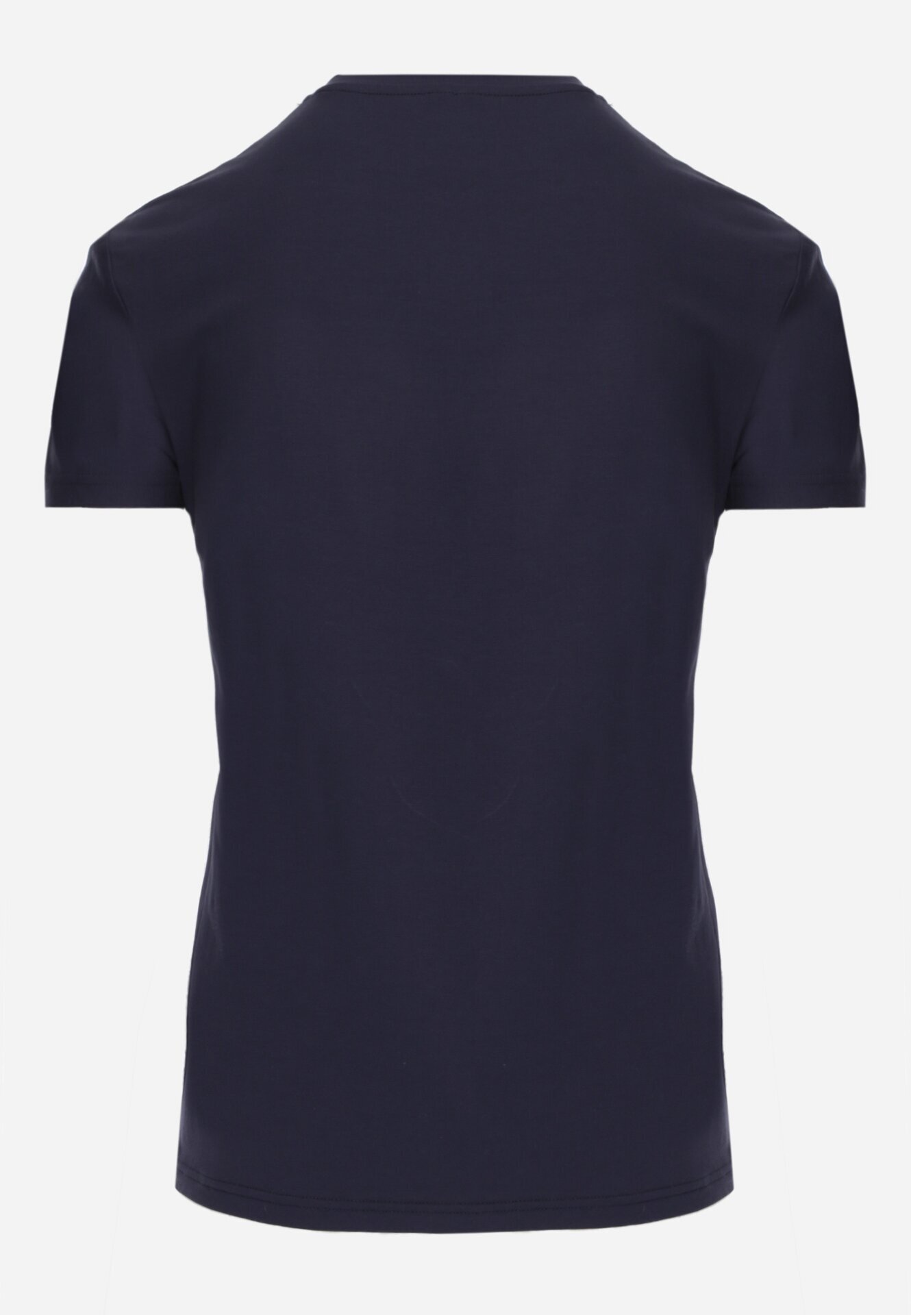  Tricou Bleumarin din Bumbac cu Decolteu în V Rionisse