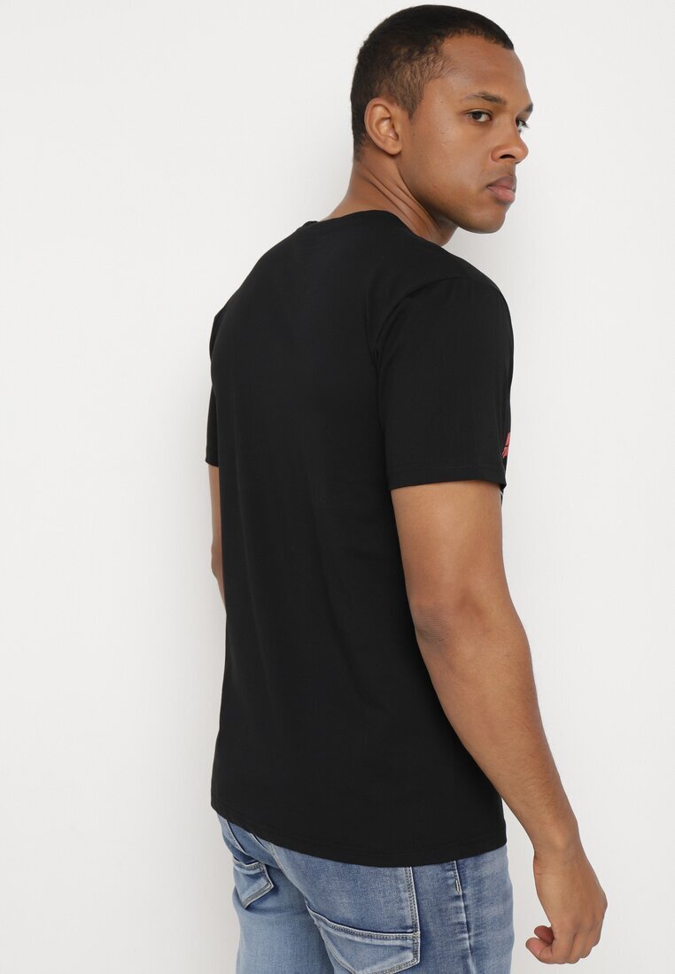  Tricou Clasic Negru din Bumbac cu Imprimeu Mare Gunelia