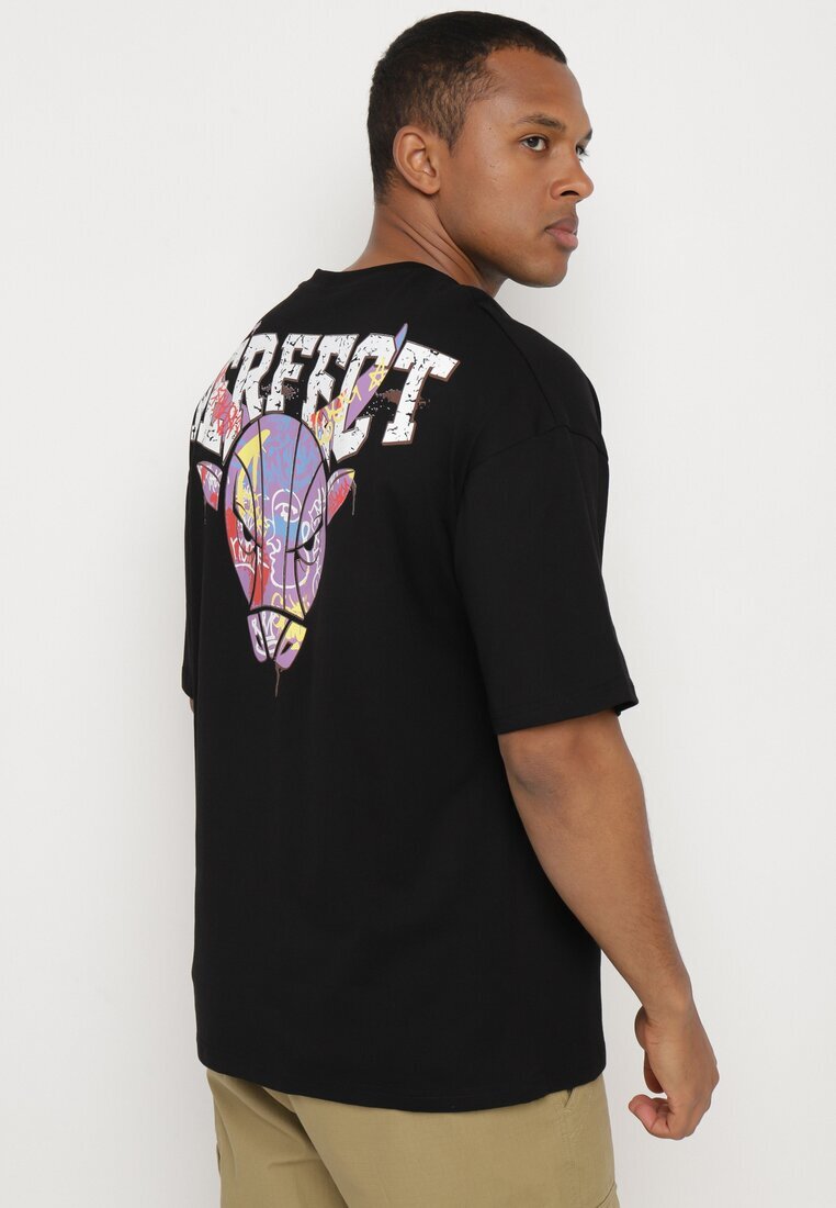  Tricou Negru Din bumbac cu mânecă scurtă Decorat cu imprimeuri Citara