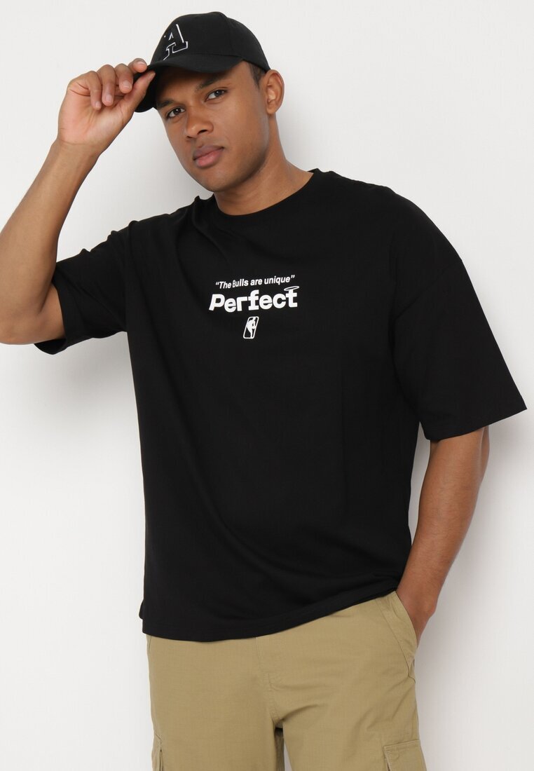  Tricou Negru Din bumbac cu mânecă scurtă Decorat cu imprimeuri Citara