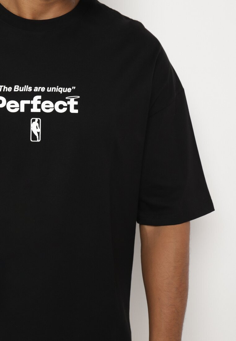  Tricou Negru Din bumbac cu mânecă scurtă Decorat cu imprimeuri Citara