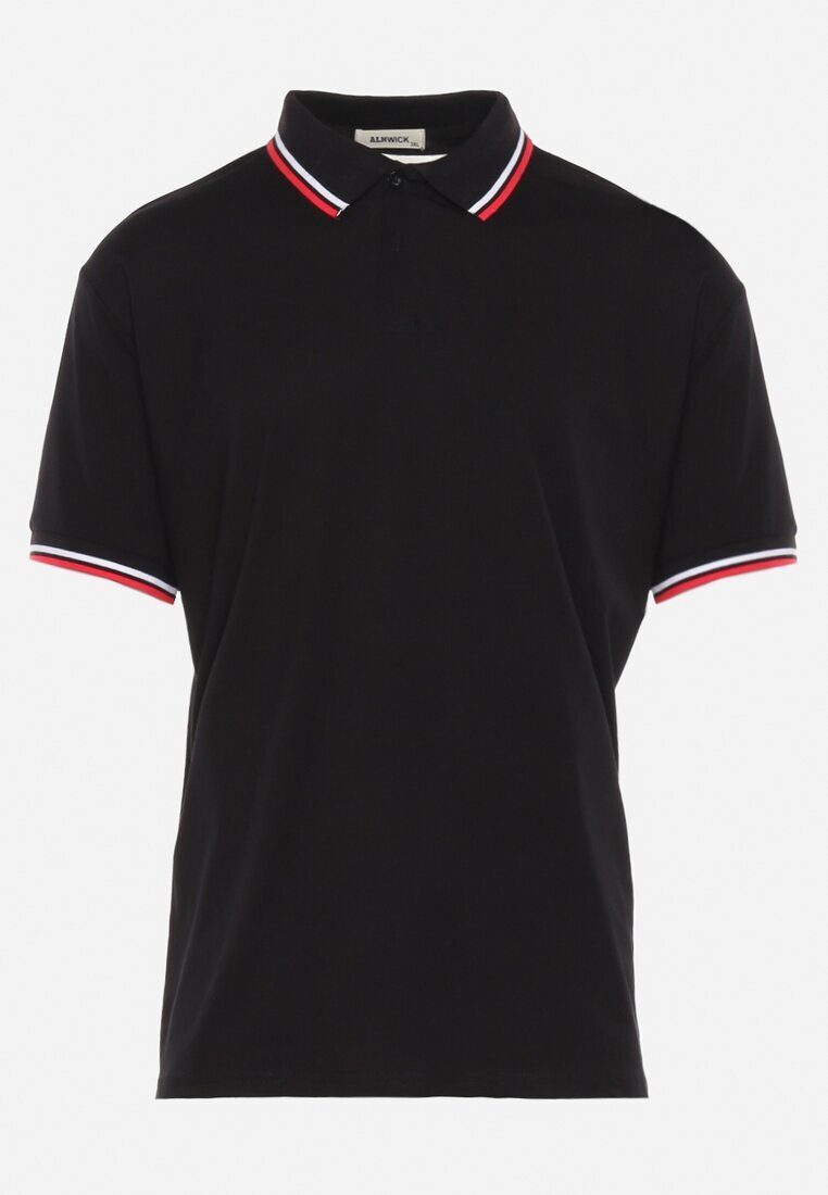  Tricou Negru stil Polo cu Nasturi Timarie