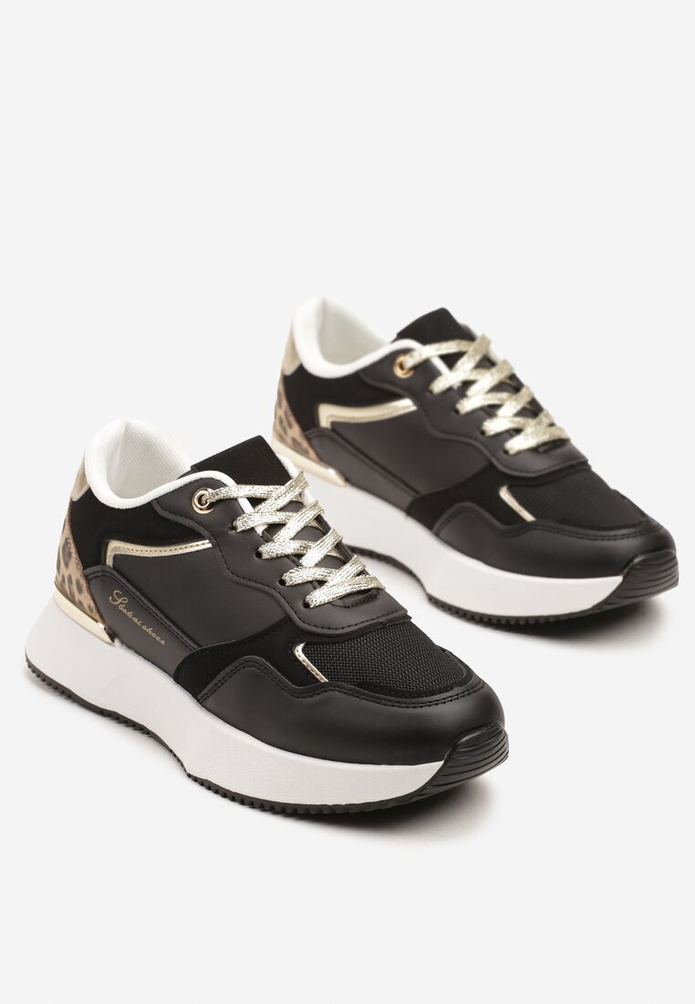 tulipano Adidași Negri Decorați Cu text și imprimeu leopard Wakkaria