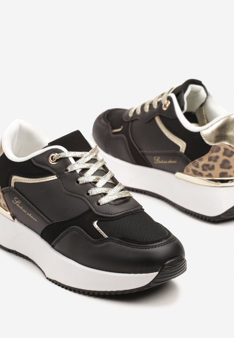 tulipano Adidași Negri Decorați Cu text și imprimeu leopard Wakkaria