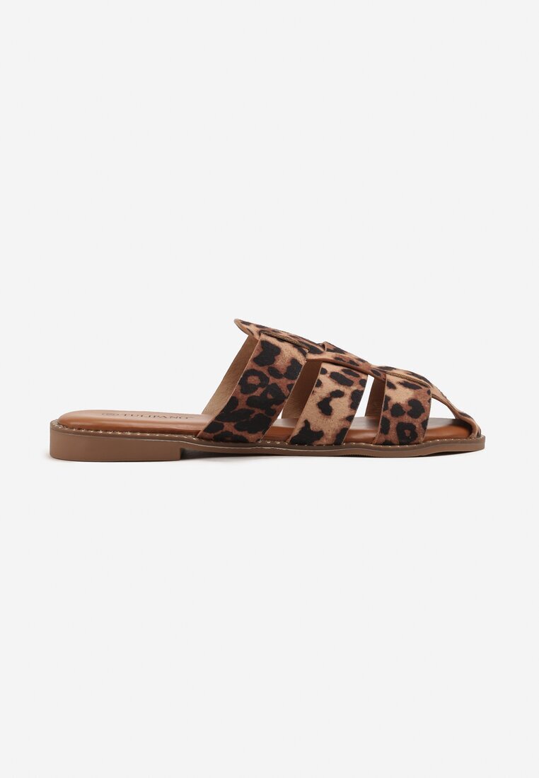 tulipano Papuci Mule Leopard cu curele împletite Zarilise