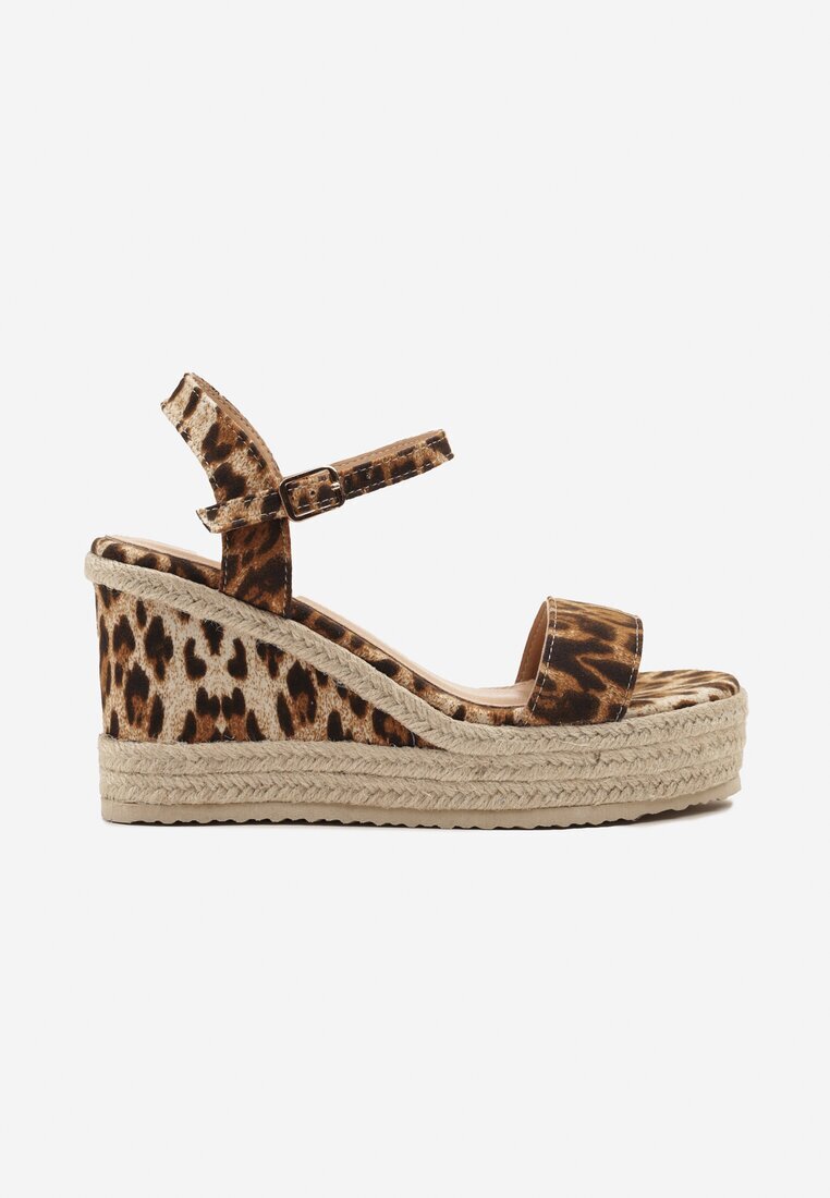 tulipano Sandale leopard cu pană și platformă cu împletituri Merathra