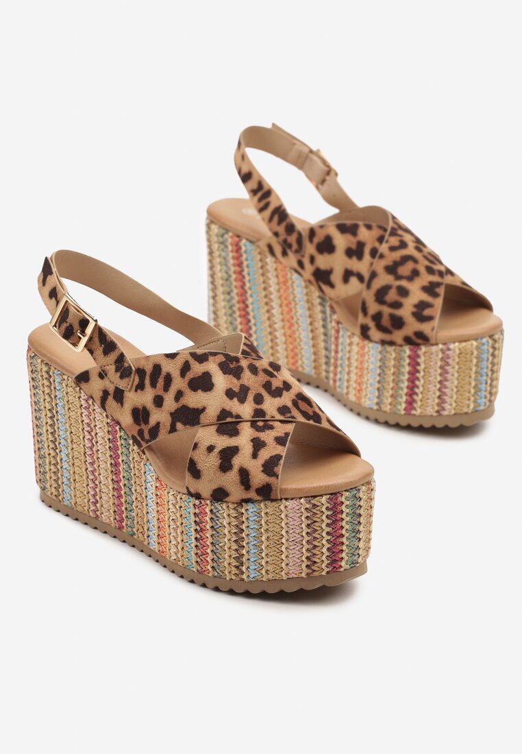 tulipano Sandale Leopard pe Pană Împletită Meranissa