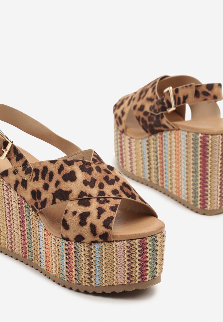 tulipano Sandale Leopard pe Pană Împletită Meranissa