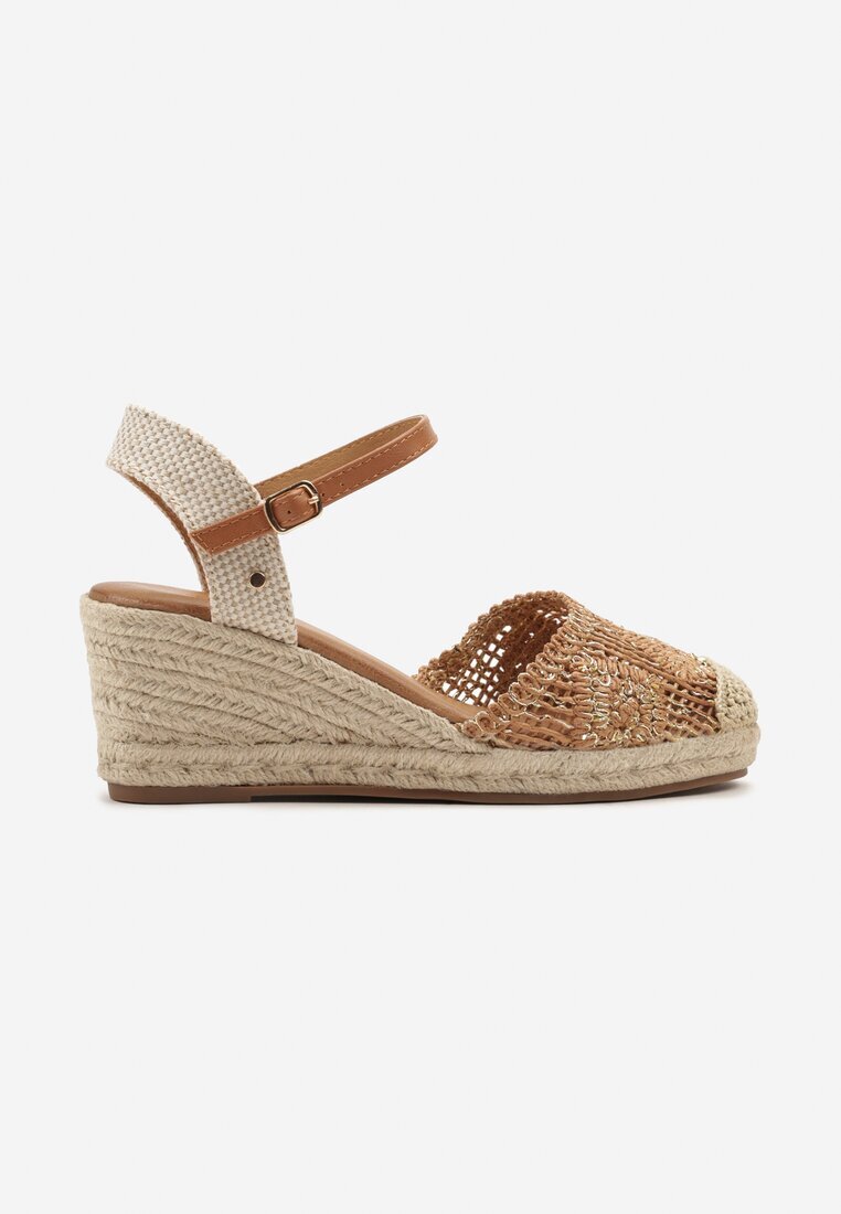 tulipano Sandale Maro Decupate Stil Boho cu Talpă Pană cu Împletitură Tenalisea