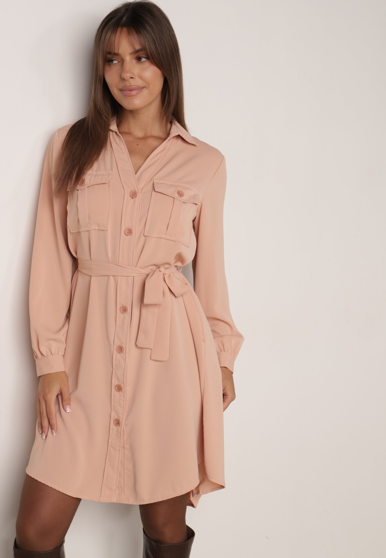 unigirl Rochie cămașă Roz de bumbac Aravia