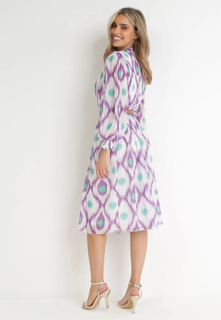 unigirl Rochie Violetă Tip cutie Midi cu plisare și curea Neromeda
