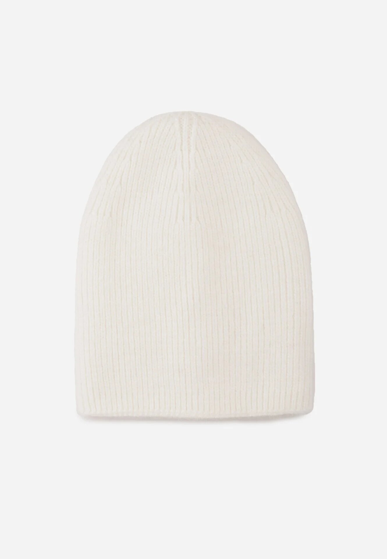 versoli Căciulă din viscoză în stil clasic Beanie cu strat dublu de tricotaj Debnat Albă
