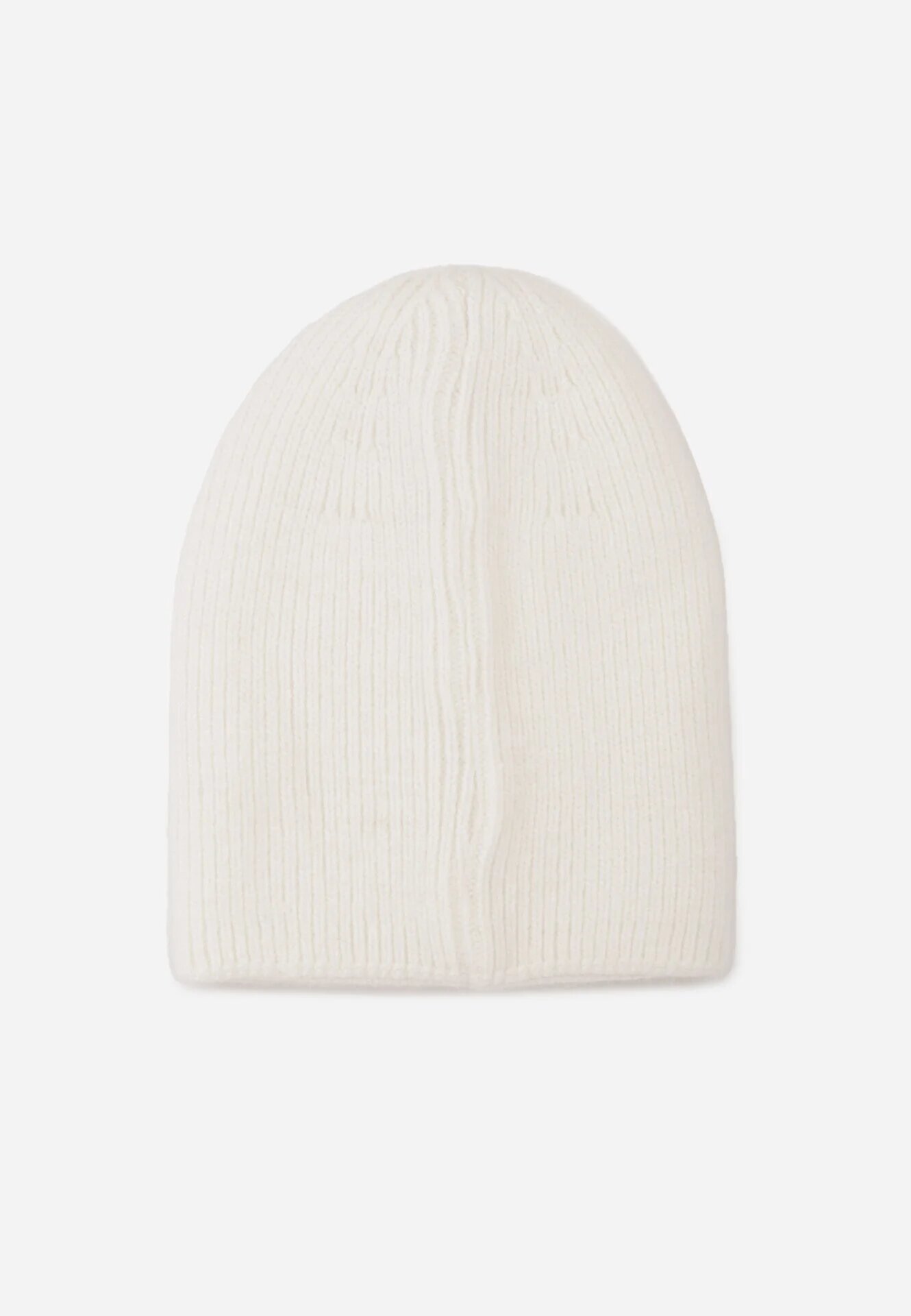 versoli Căciulă din viscoză în stil clasic Beanie cu strat dublu de tricotaj Debnat Albă