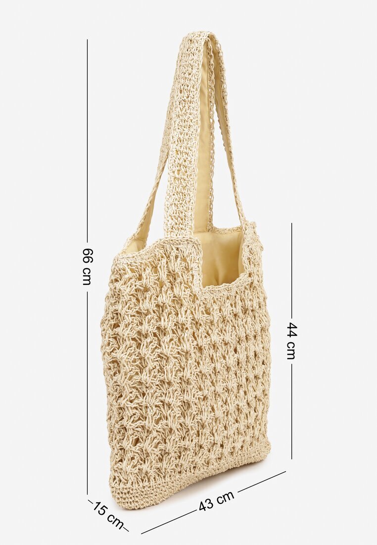 versoli Geantă Bej de plajă Tip shopper în stil Boho Galira