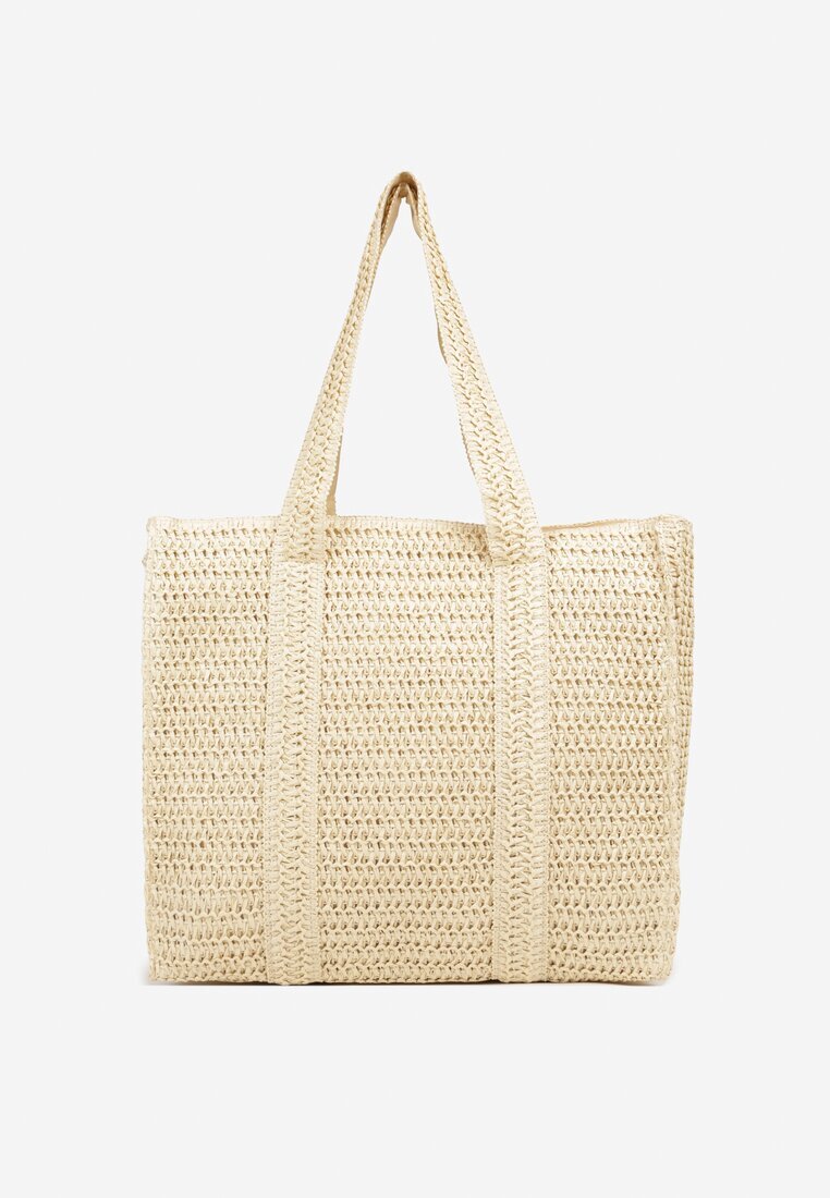 versoli Geantă de plajă bej shopper în stil boho Galapira
