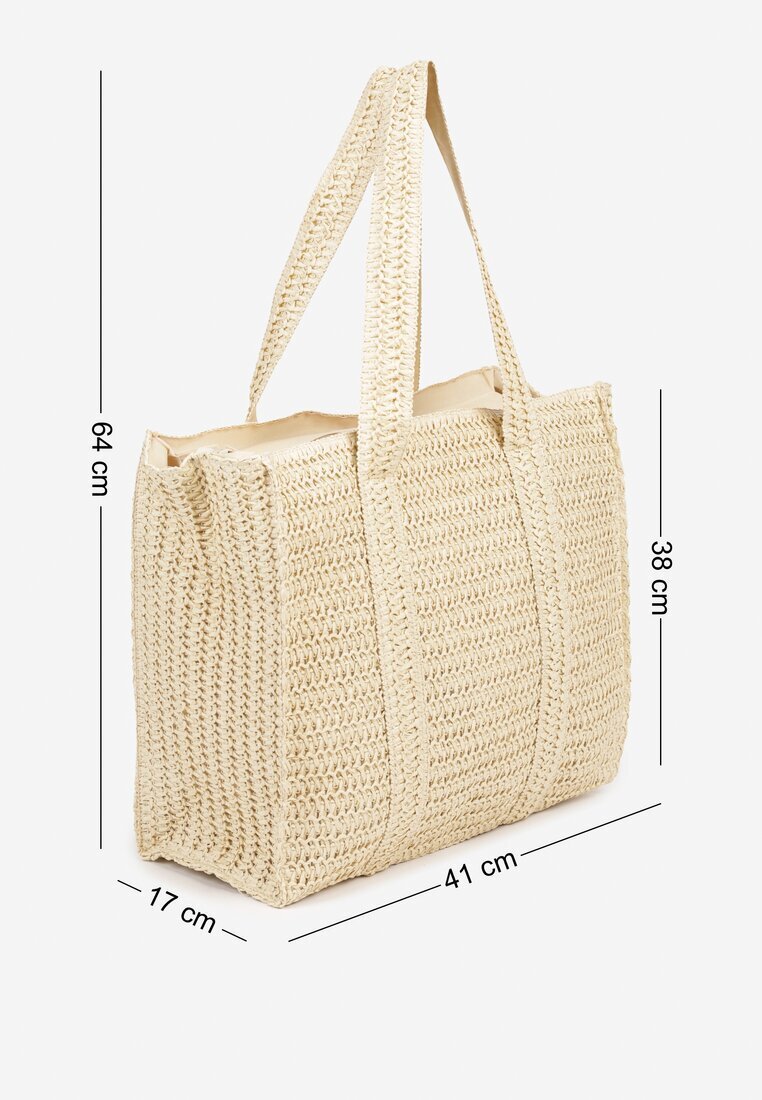 versoli Geantă de plajă bej shopper în stil boho Galapira