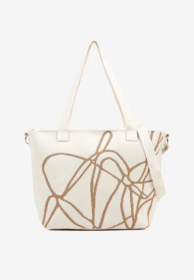 versoli Geantă shopper Bej deschis cu model abstract cu curea suplimentară de umăr Oberina