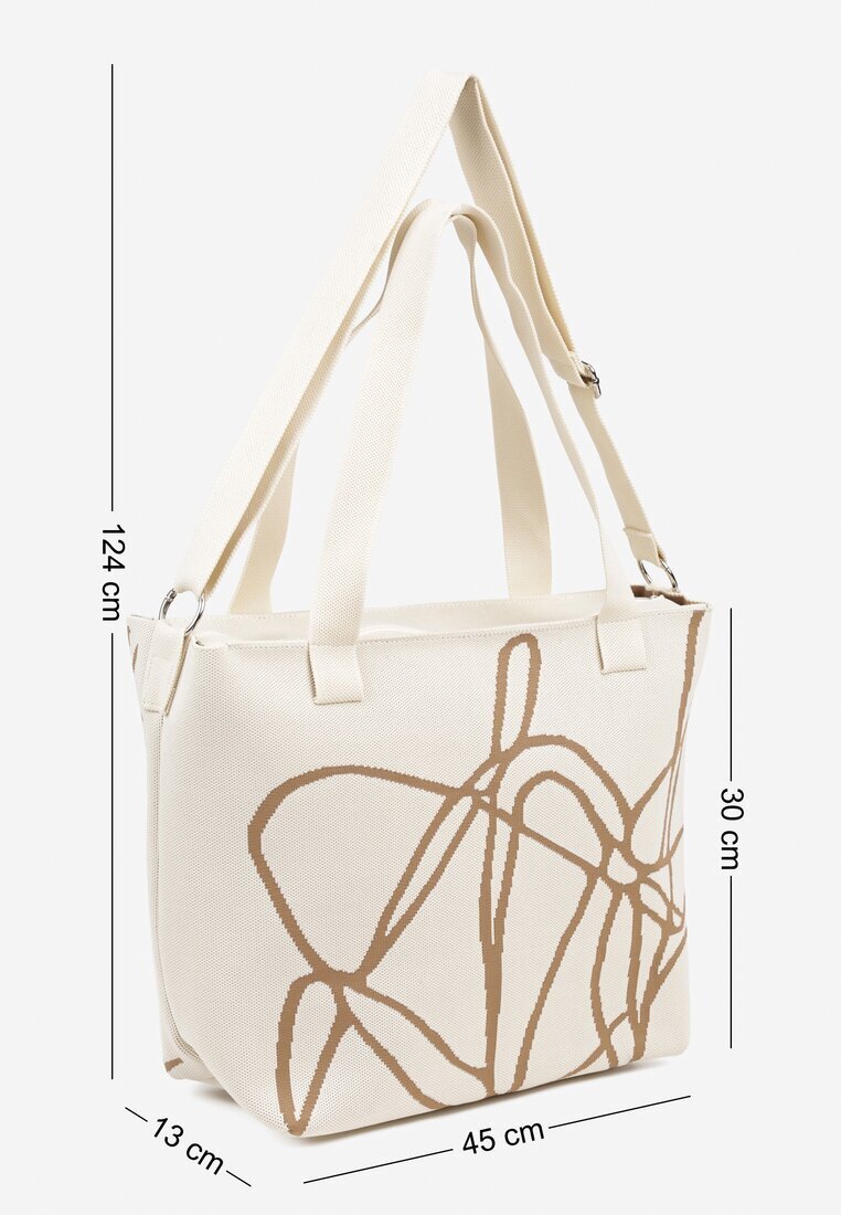 versoli Geantă shopper Bej deschis cu model abstract cu curea suplimentară de umăr Oberina