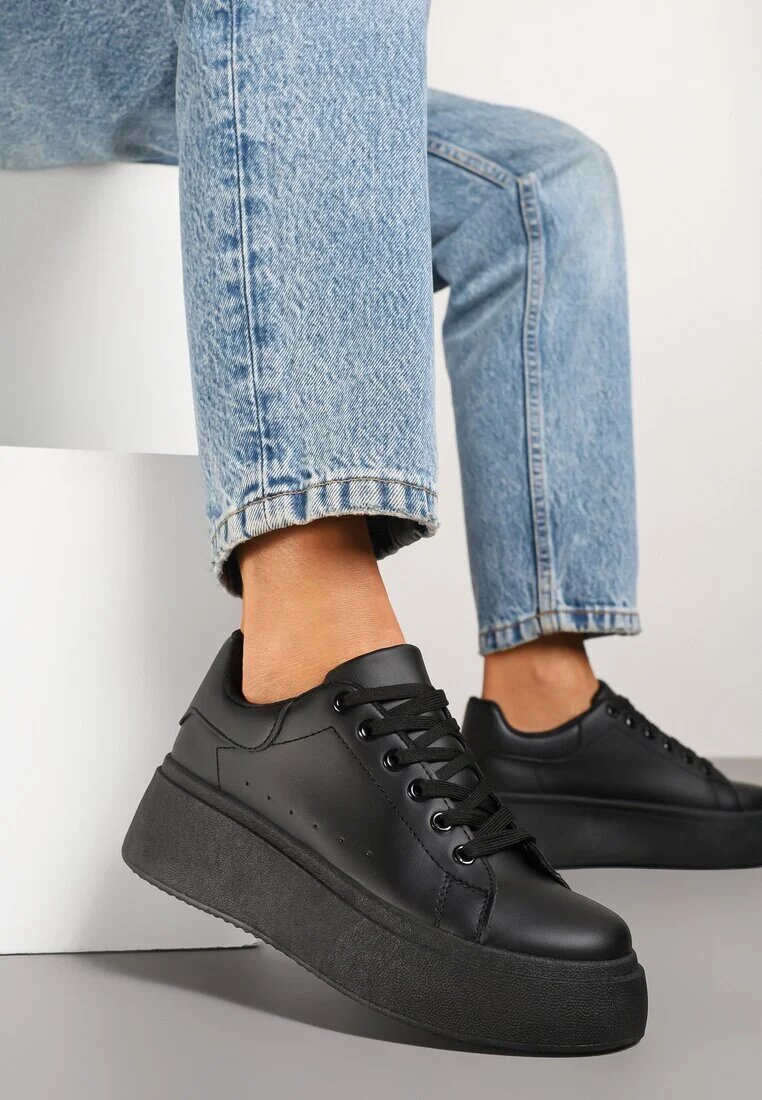 via giulia Sneakers Negri Clasici cu Talpă Groasă Ardisne