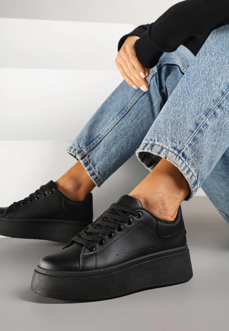 via giulia Sneakers Negri Clasici cu Talpă Groasă Ardisne