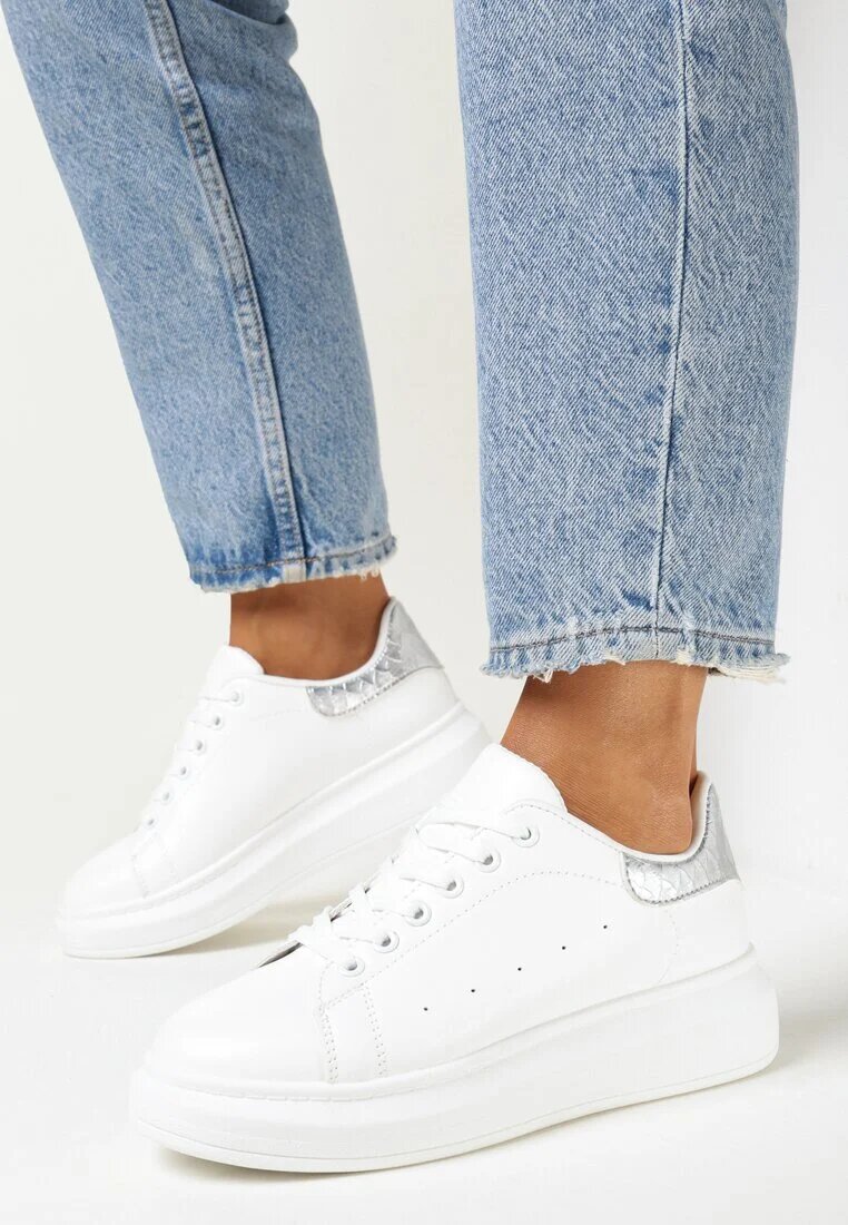 vices Adidași Alb-Argintii cu Talpă Groasă Hypnotic