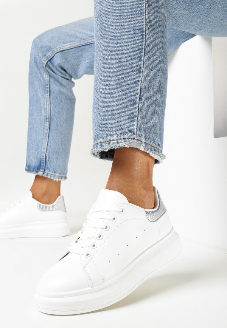 vices Adidași Alb-Argintii cu Talpă Groasă Hypnotic