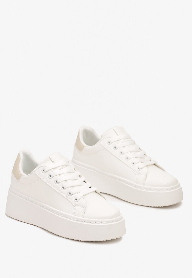 vices Adidași Alb-bej Casual pe Talpă Groasă Tiadonia