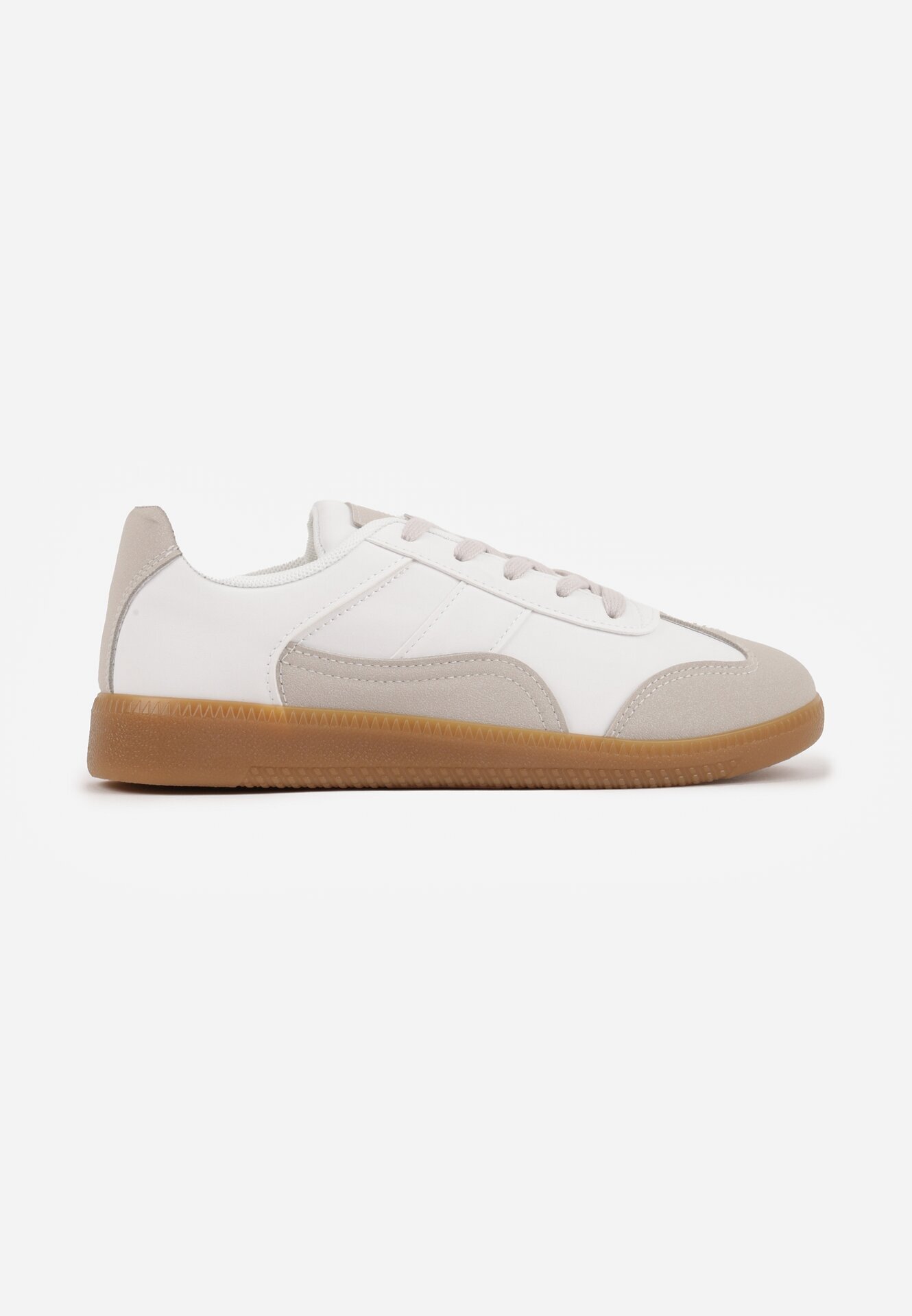 vices Adidași Alb-Gri sub gleznă cu Cusături Decorative Erdafa