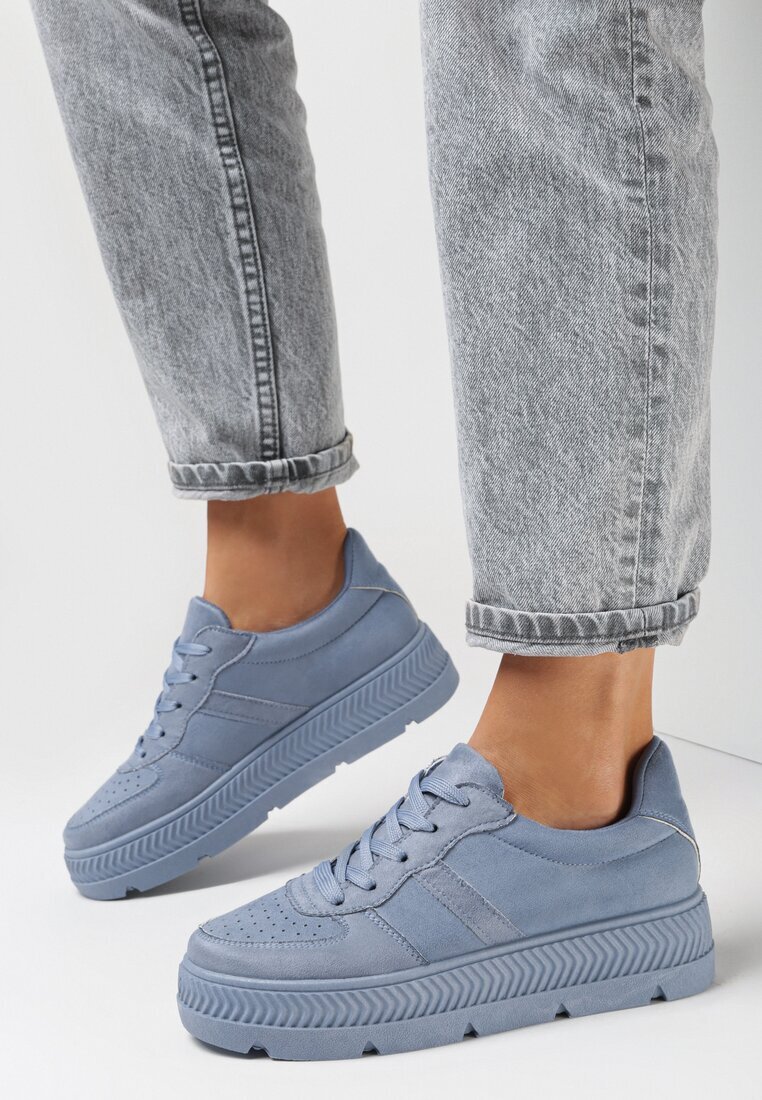 vices Adidași Albaștri cu Talpă Groasă cu Relief Try to Forget