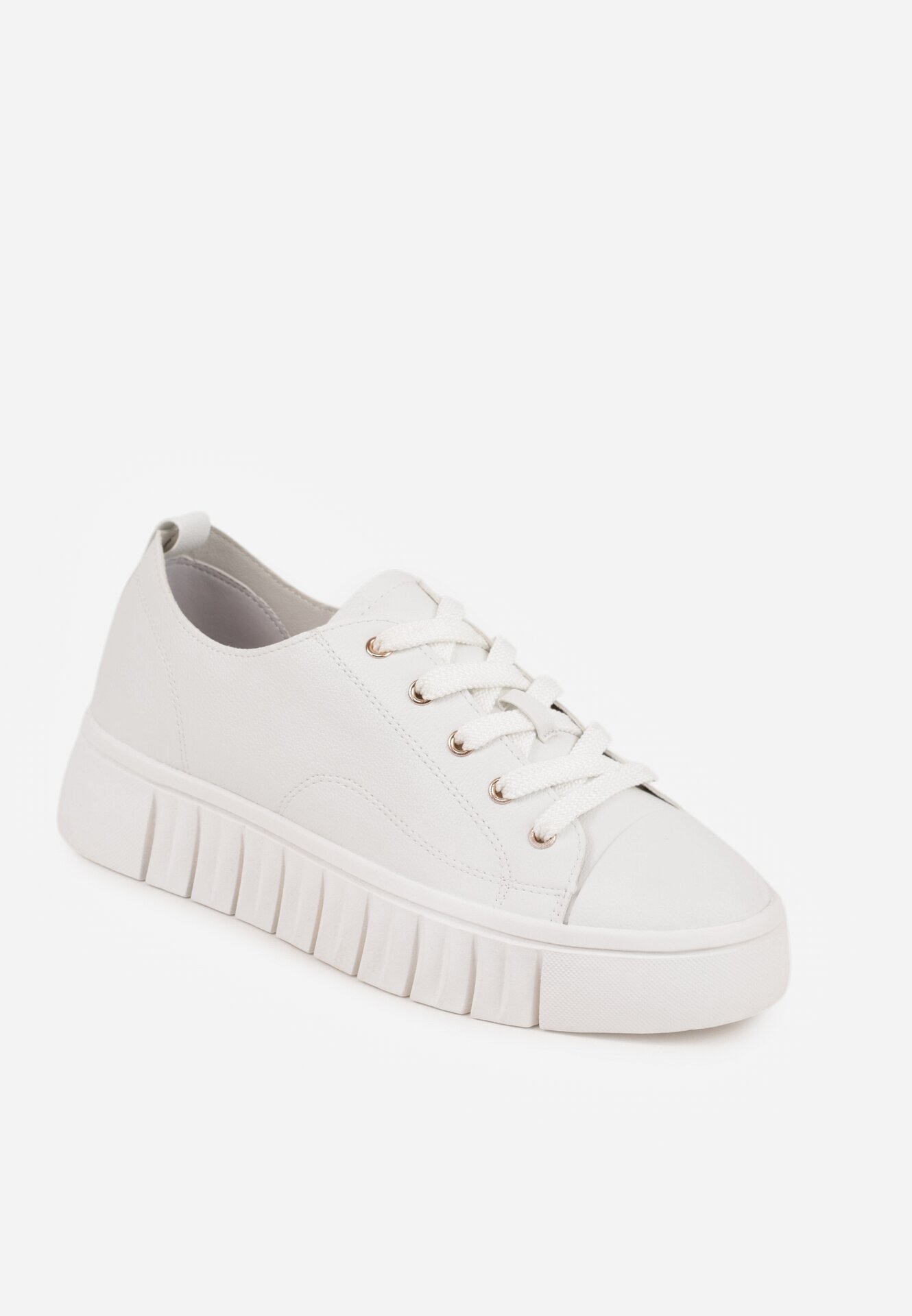vices Adidași Albi cu șireturi cu talpă plată Firori