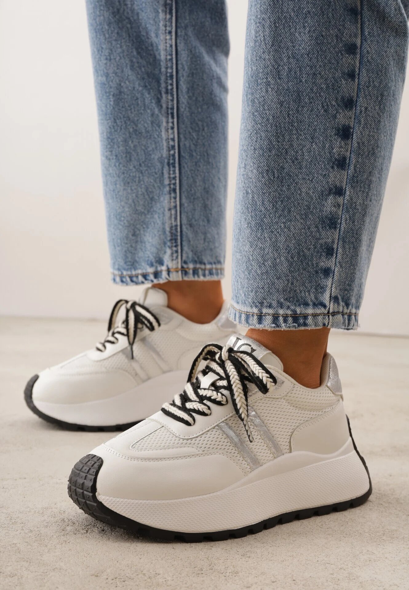 vices Adidași Albi în Stil Streetwear cu Talpă Groasă Ilinatea